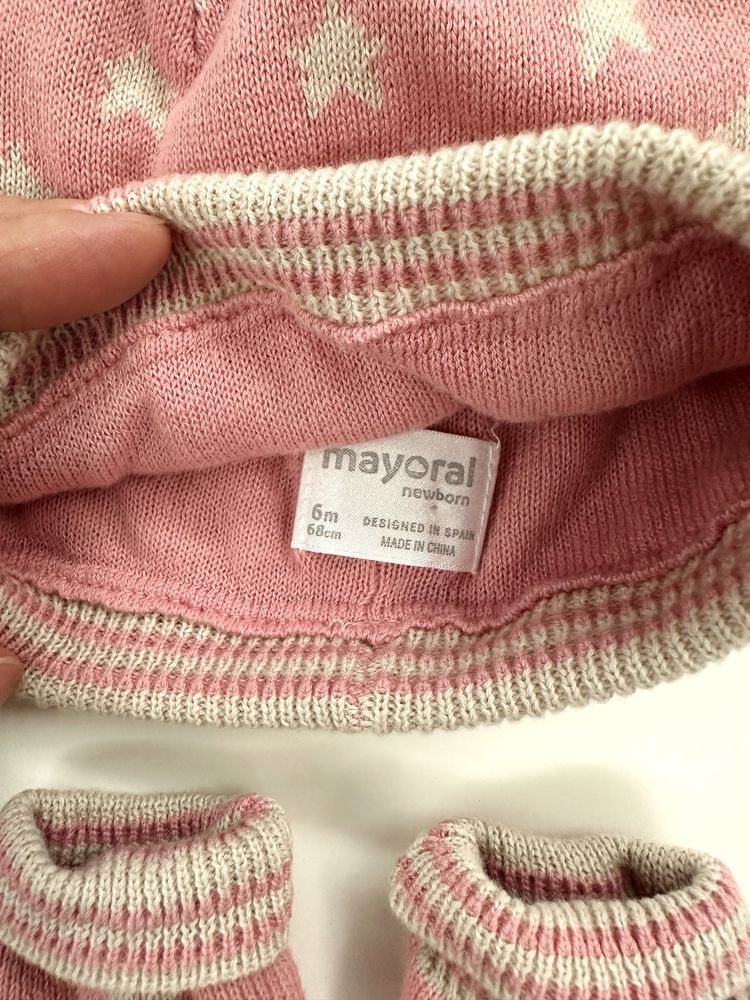 Gorro e Luvas de Bebé 6 meses Mayoral