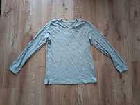 Szara koszulka męska w serek,z długim rękawem, longsleeve, Reserved, L