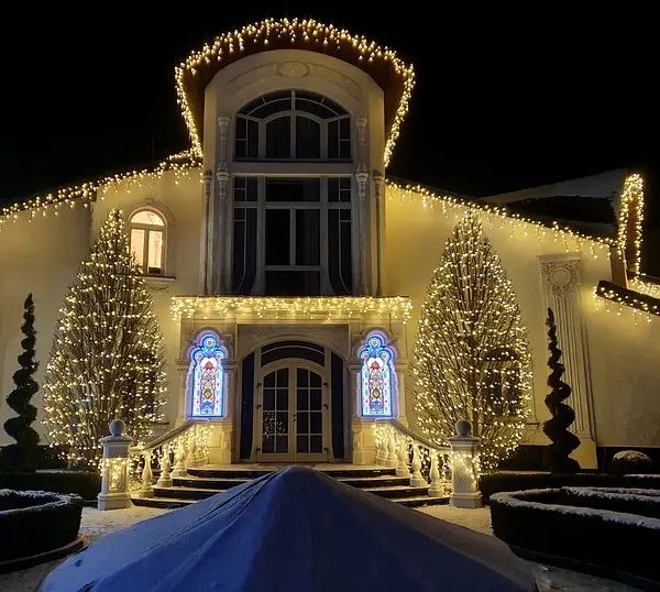 Гирлянда уличная бахрома 23,5 м ПОЛЬЩА роса мішура на вулицю ялинка