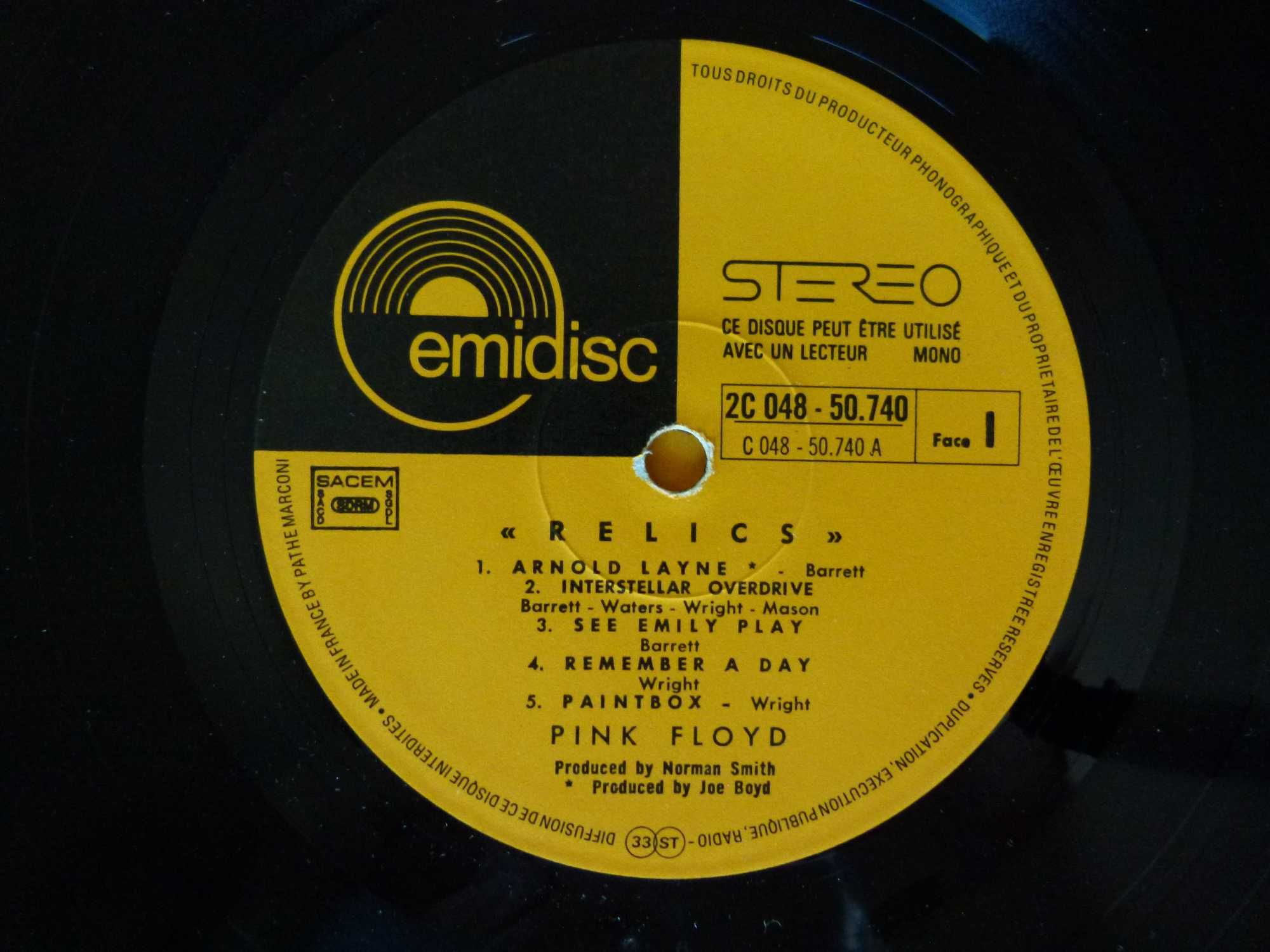 Pink Floyd "Relics" LP Vinil Ed. França (1971)