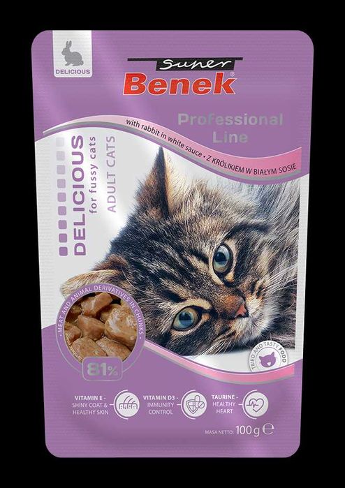 Super Benek Saszetka dla kotów wybred królik w białym sosie 100g 10szt