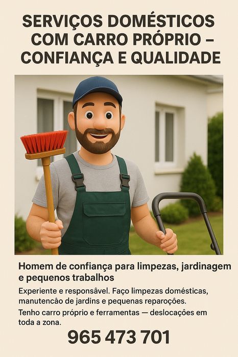 Limpezas, jardinagem, e outros serviços...