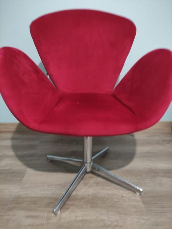 Fotel czerwony materialowy