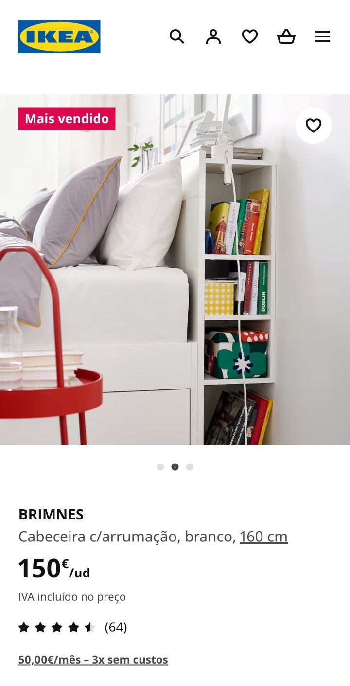 Cabeceira de Cama 140cms Brimmes IKEA