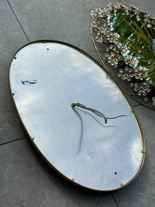 Spektukularne Lustro owalne Palwa złote z diamentami Absolutny Unikat