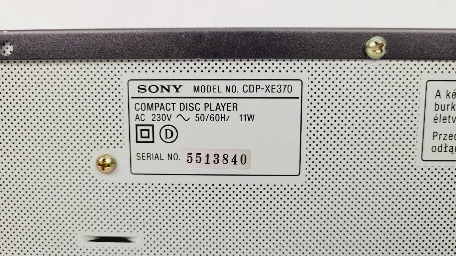 Sony cdp xe 370 odtwarzacz płyt CD czarny sprawny