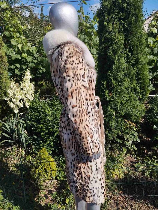 Тигрова натуральна шуба, леопардова шуба не норка 42-44-46