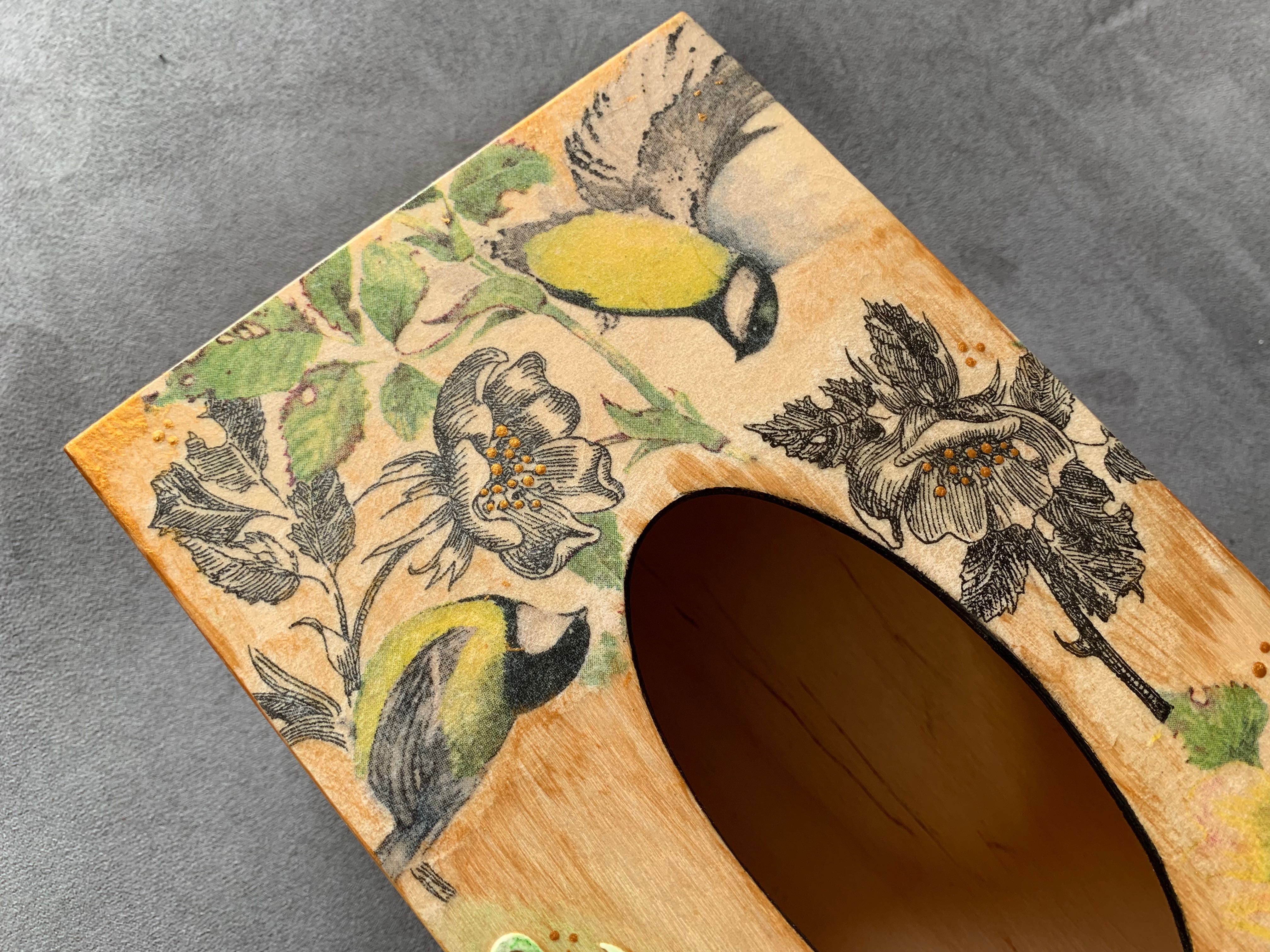 Chustecznik pudełko na chusteczki rękodzieło decoupage