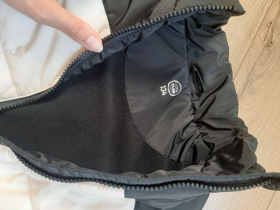 Kamizelka bezrękawnik 134 128 czarny beżowy