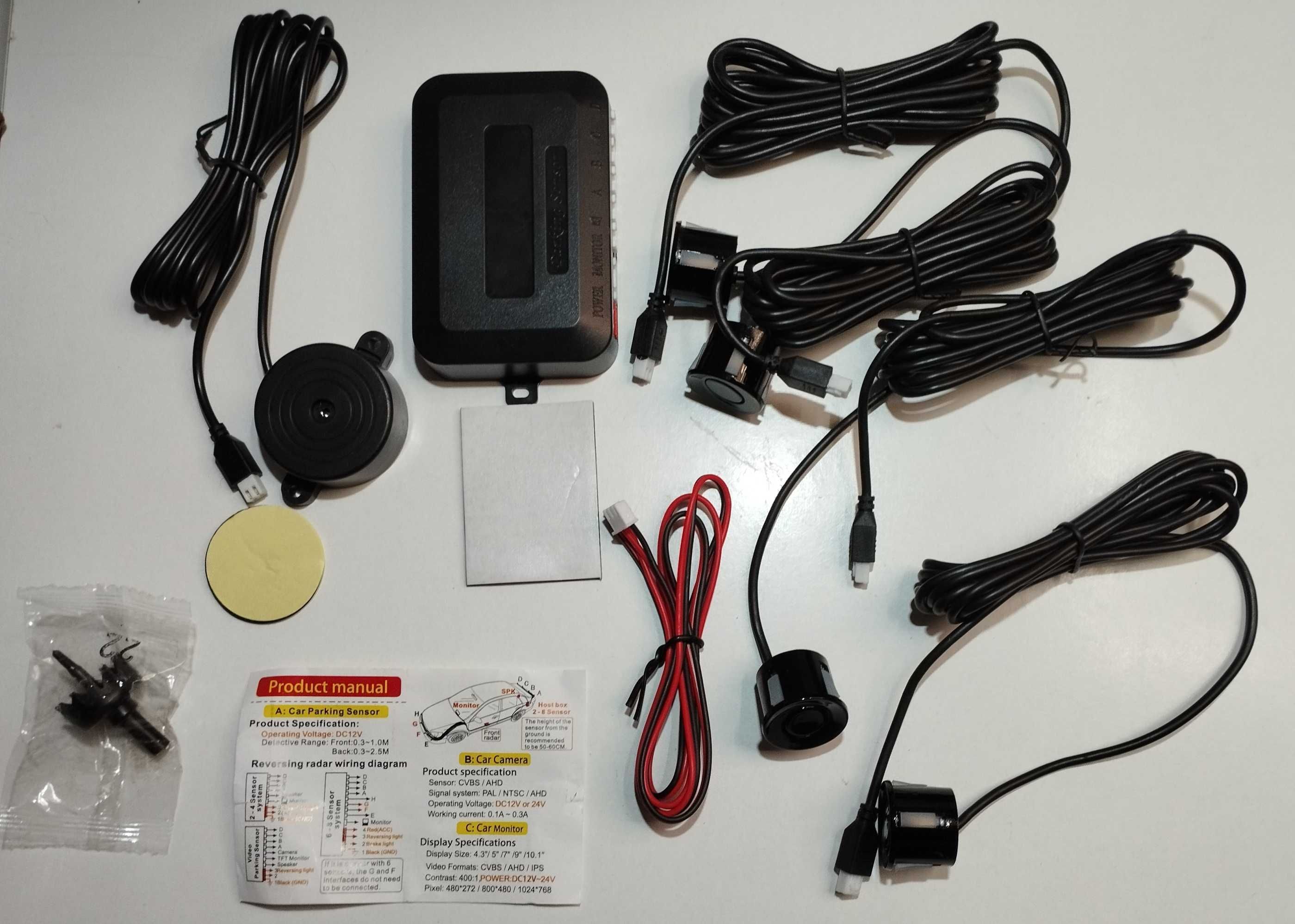 Kit sensores de estacionamento, parqueamento, sonoro, universais