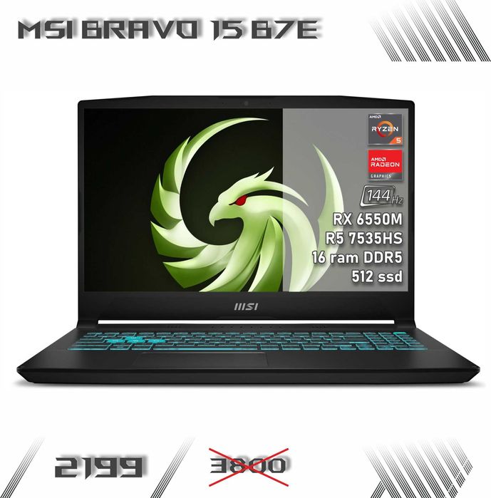 LAPTOP GAMINGOWY MSI Bravo 17 RTX 4050 Ryzen 5 7535HS 144 hz