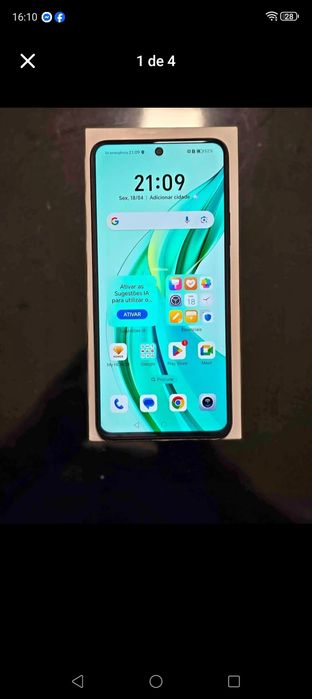 Honor 90 Smart 5g c/novo capa e película sem riscos ou anomalias