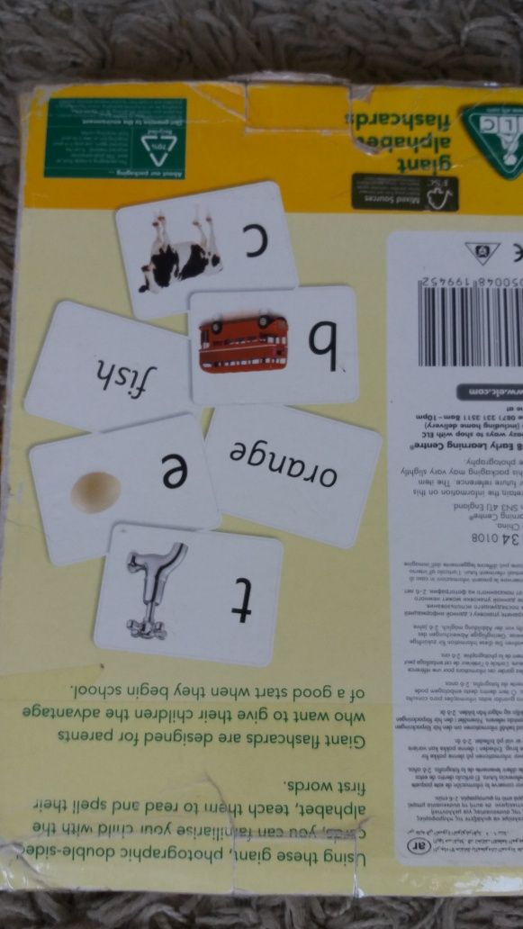 język angielski flashcards ELC alfabet bardzo duże karty