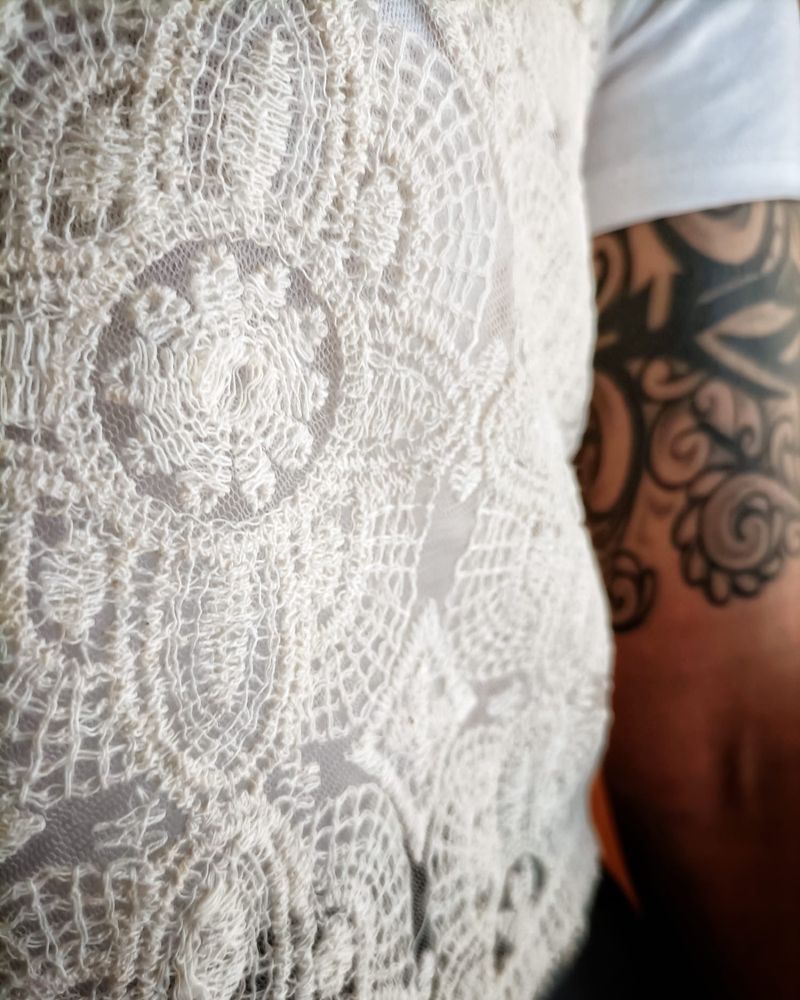 Colete de renda pérola