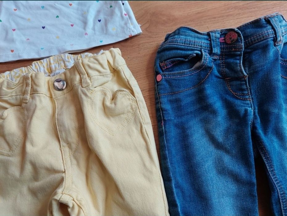 rozm. 80 zestaw NEXT H&M spodnie szelki bluzka Hello Kitty paka wiosna