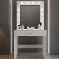 Toaletka do makijażu wizażu z oświetleniem+ Lustro z oświetleniem