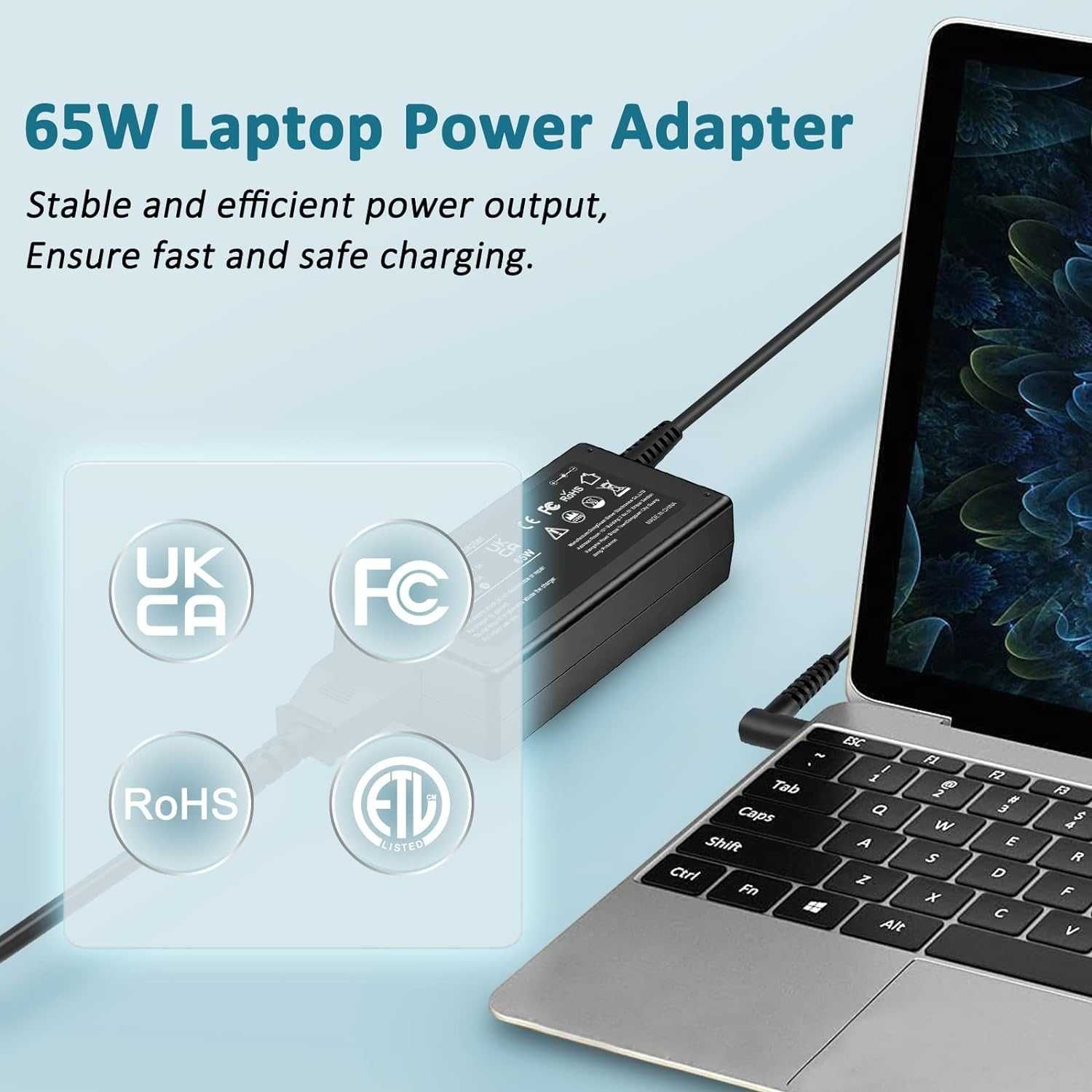 Ładowarka do laptopa HP o mocy 65 W, zasilacz 19,5 V 3,33 A