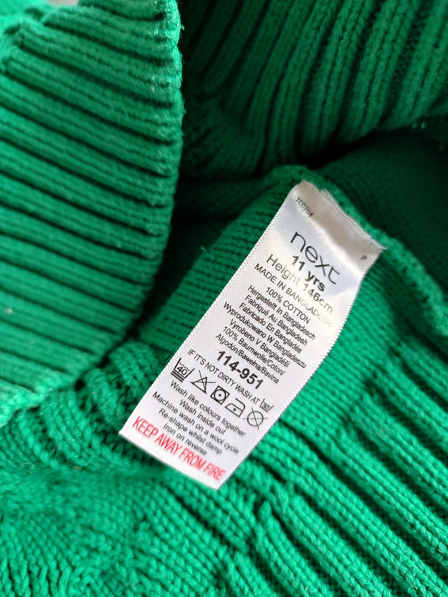 Next sweter zielony głęboki kolor XS 164