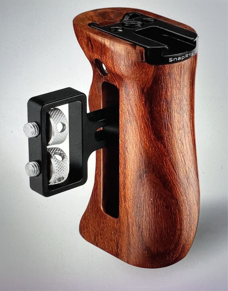 Pega lateral em madeira Nova para camera de foto ou video