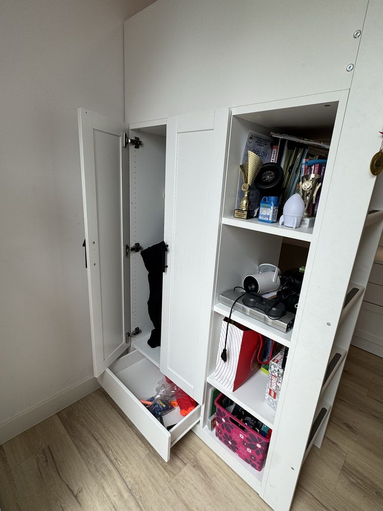 SMASTAD - rama łóżka z antresolą i biurkiem IKEA