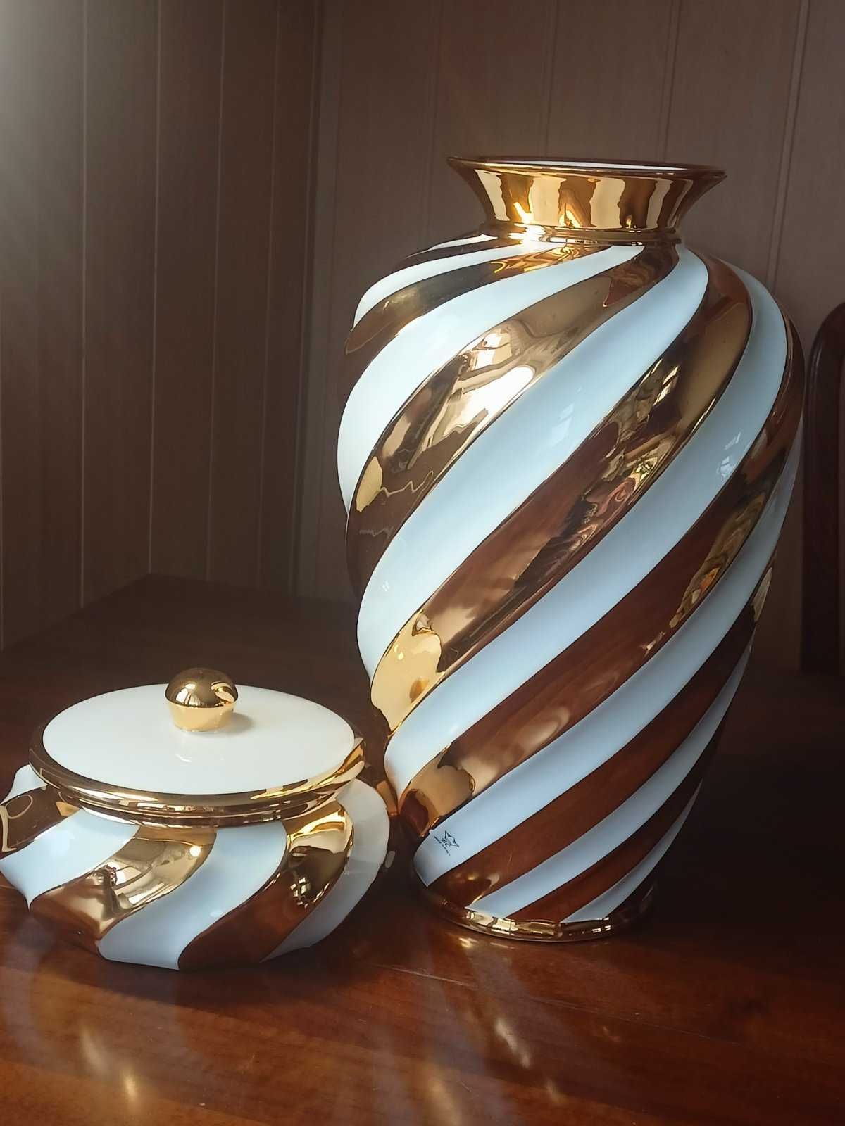Фарфоровый комплект ваза и шкатулка Bruno Costenaro Italy