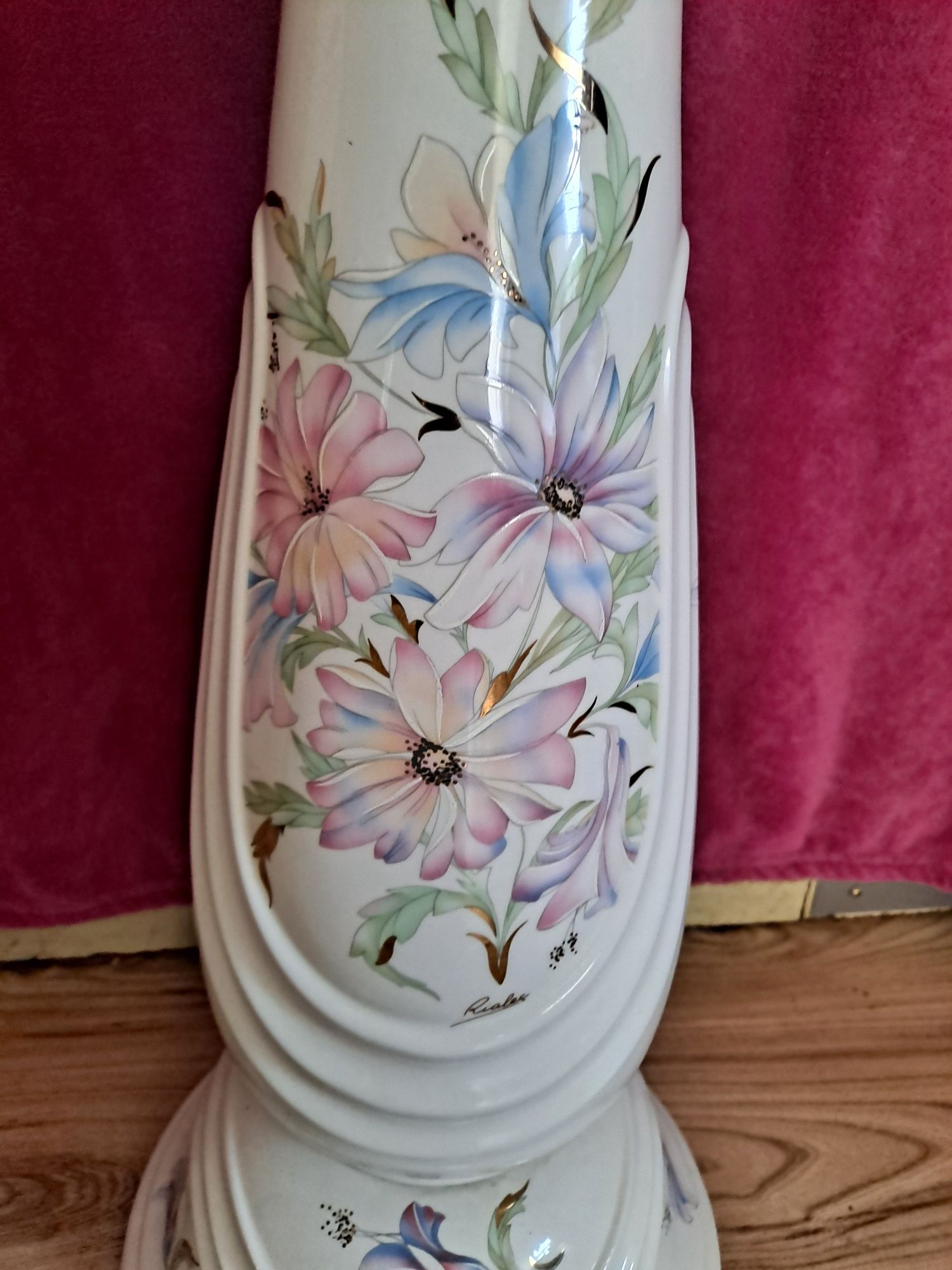 Kwietniki porcelanowy ręcznie malowany marki włoskiej Riales