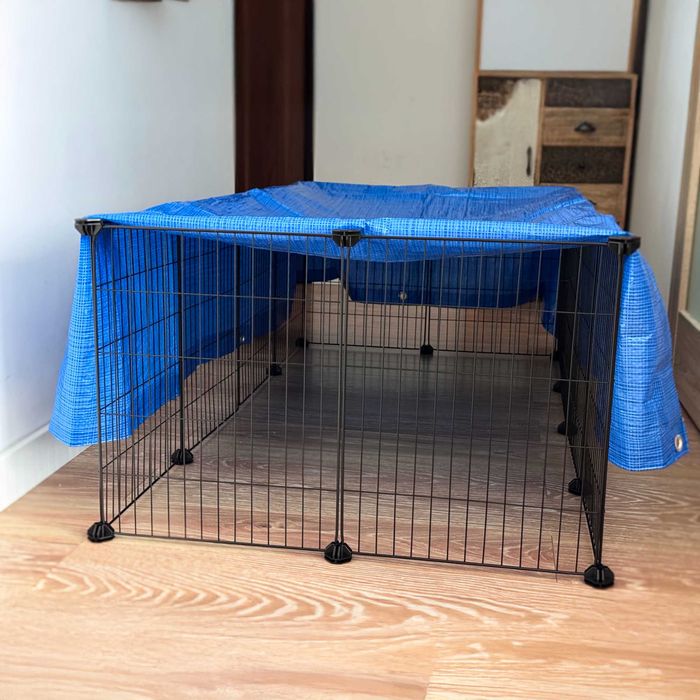 Duża Klatka XXL Do Domu Dla Królika z Plandeką Na Dach i Akcesoriami