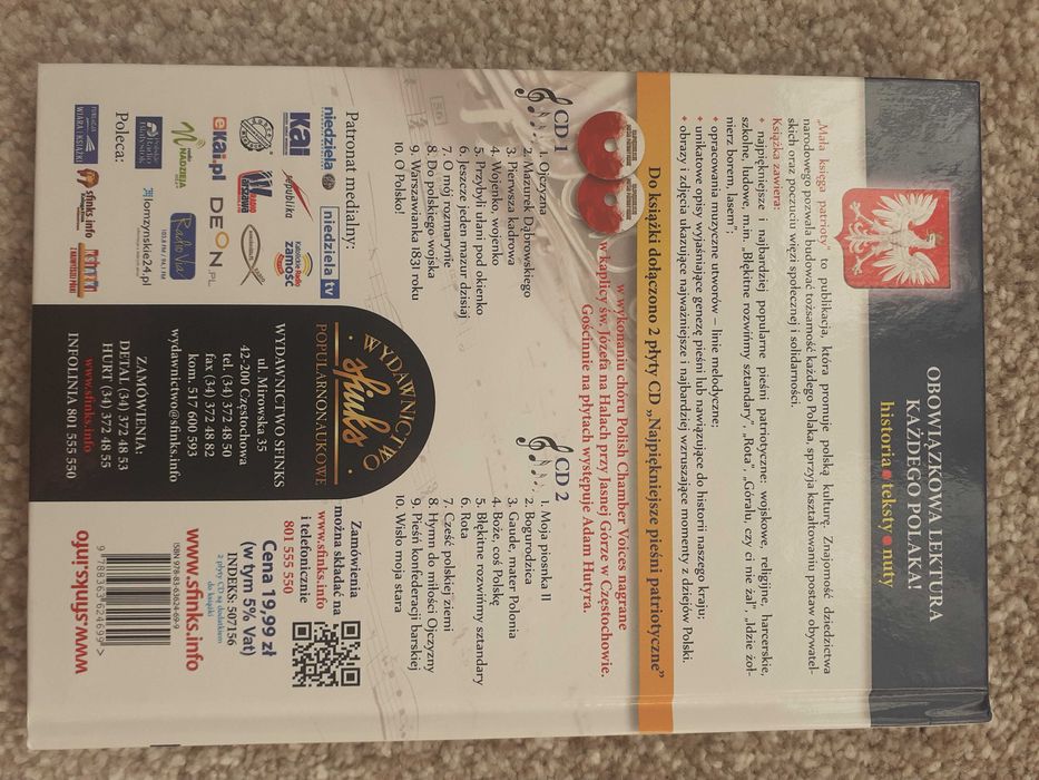 Mała księga Patrioty - śpiewnik +nuty+ 2szt CD