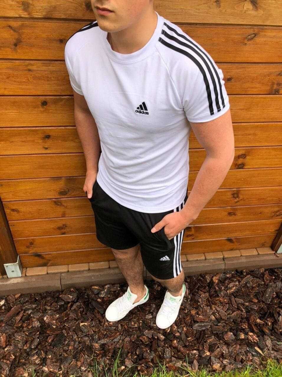 Мужской летний спортивный костюм Adidas Адидас. Летние шорты+майка