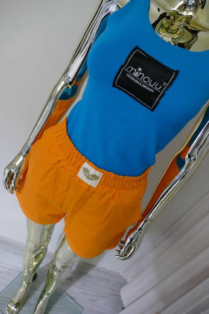 One love nowe szorty dres z serduszkiem orange Uni
