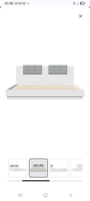 Cama casal branca com leds