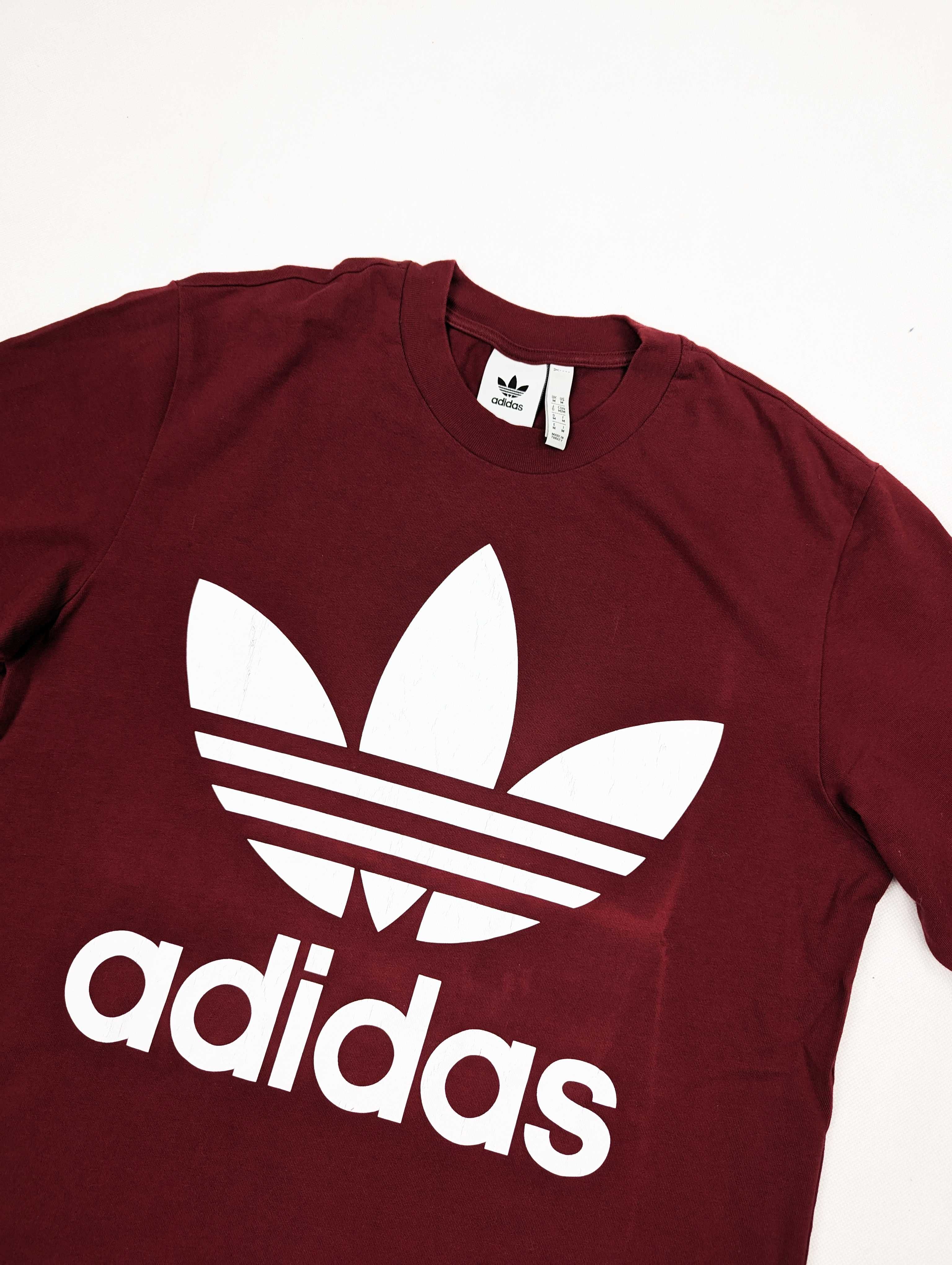 Adidas bordowa koszulka t-shirt M logo