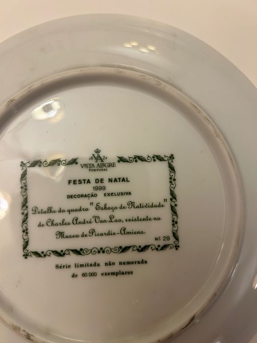 Vista Alegre prato coleção Festa de Natal 1999