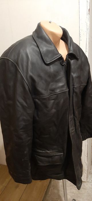 Мужская зимняя натуральная кожанная куртка. XXXXL