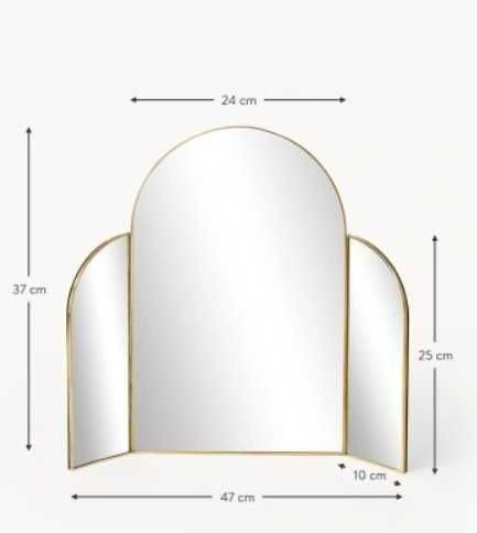 Westwing Potrójne lustro Maple 47 x 37 x 1 cm zlote metalowe