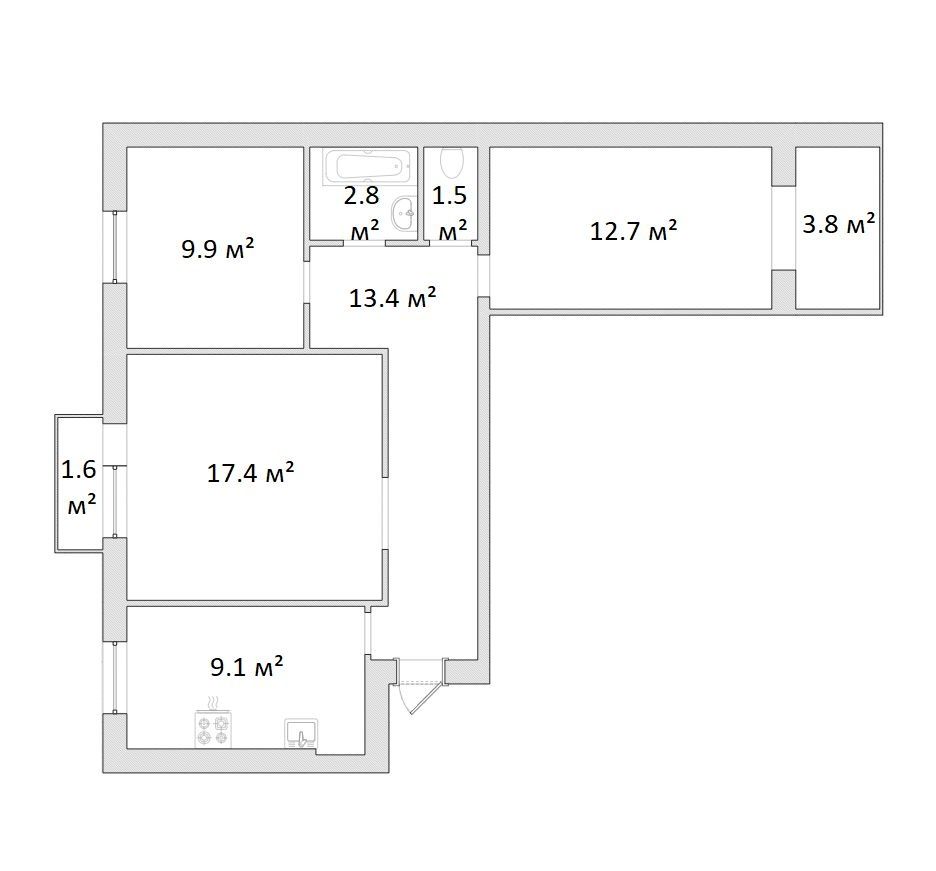 Продам 3к квартиру 12-Квартал