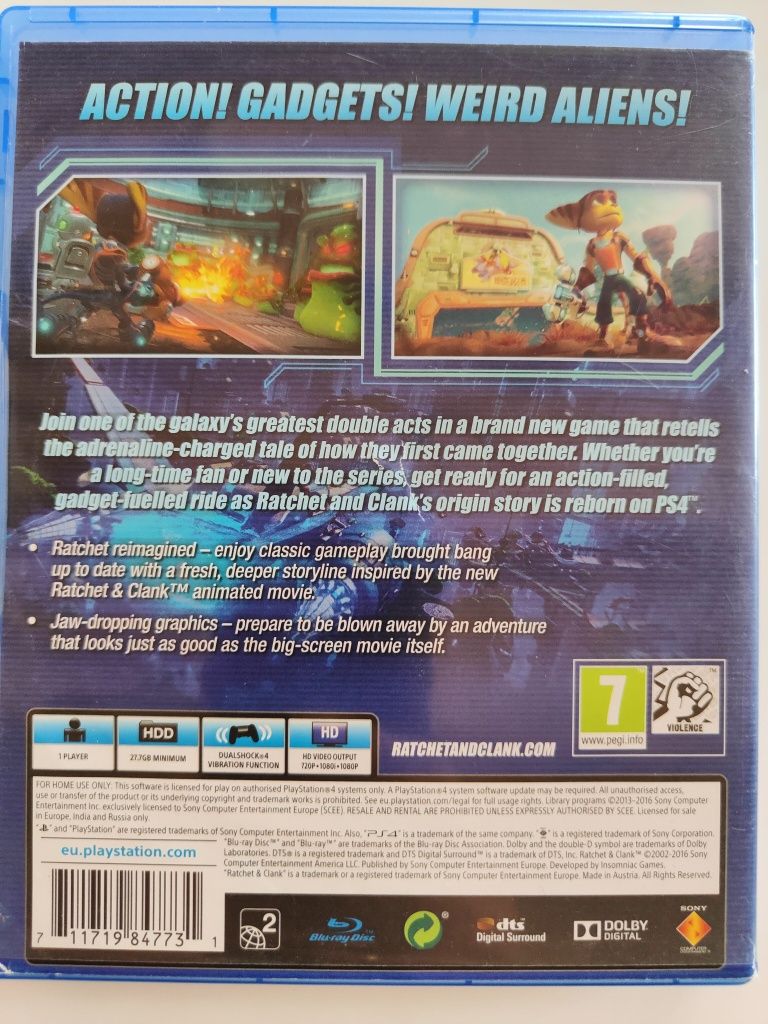 Sprzedam używaną grę RATCHET CLANK  na PS4