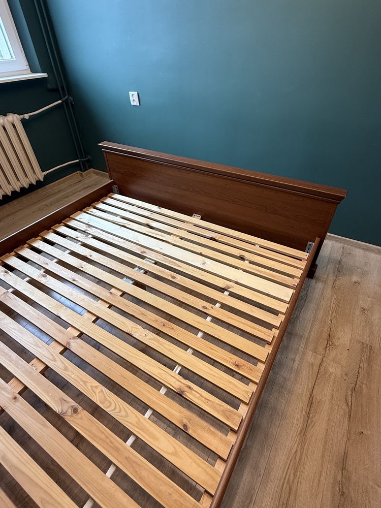Łóżko sypialniane pod materac 160x200 brązowe