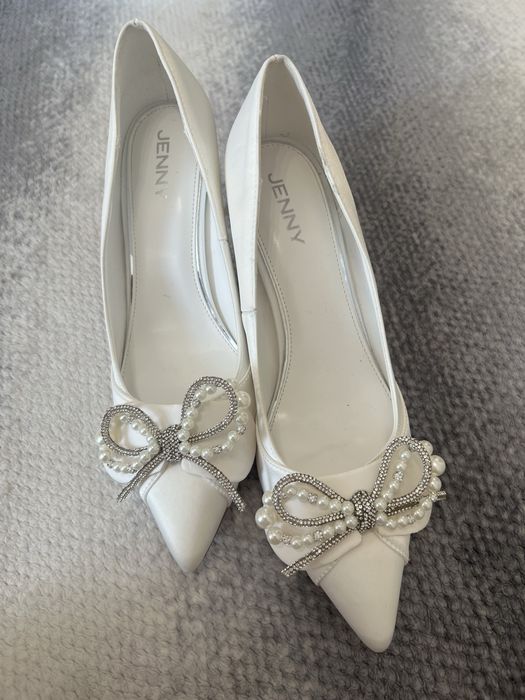 Білі туфлі, туфлі весільні, весільне взуття, текстильні туфлі