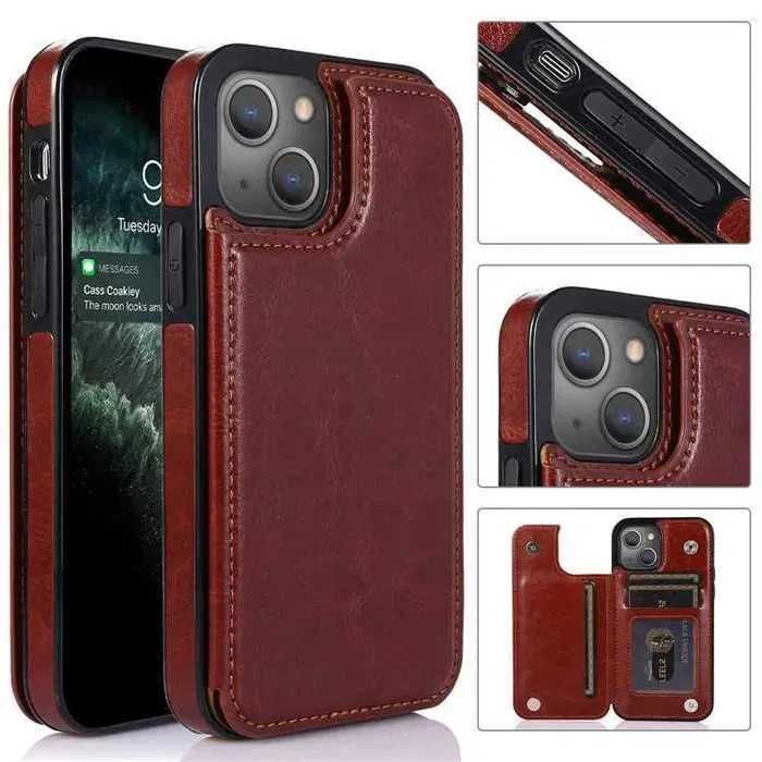 RETRO Etui Portfel iPhone 13 Pro Max Kieszonki na Karty Pieniądze