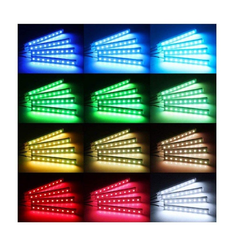 Barras luz led RGB para interior carro