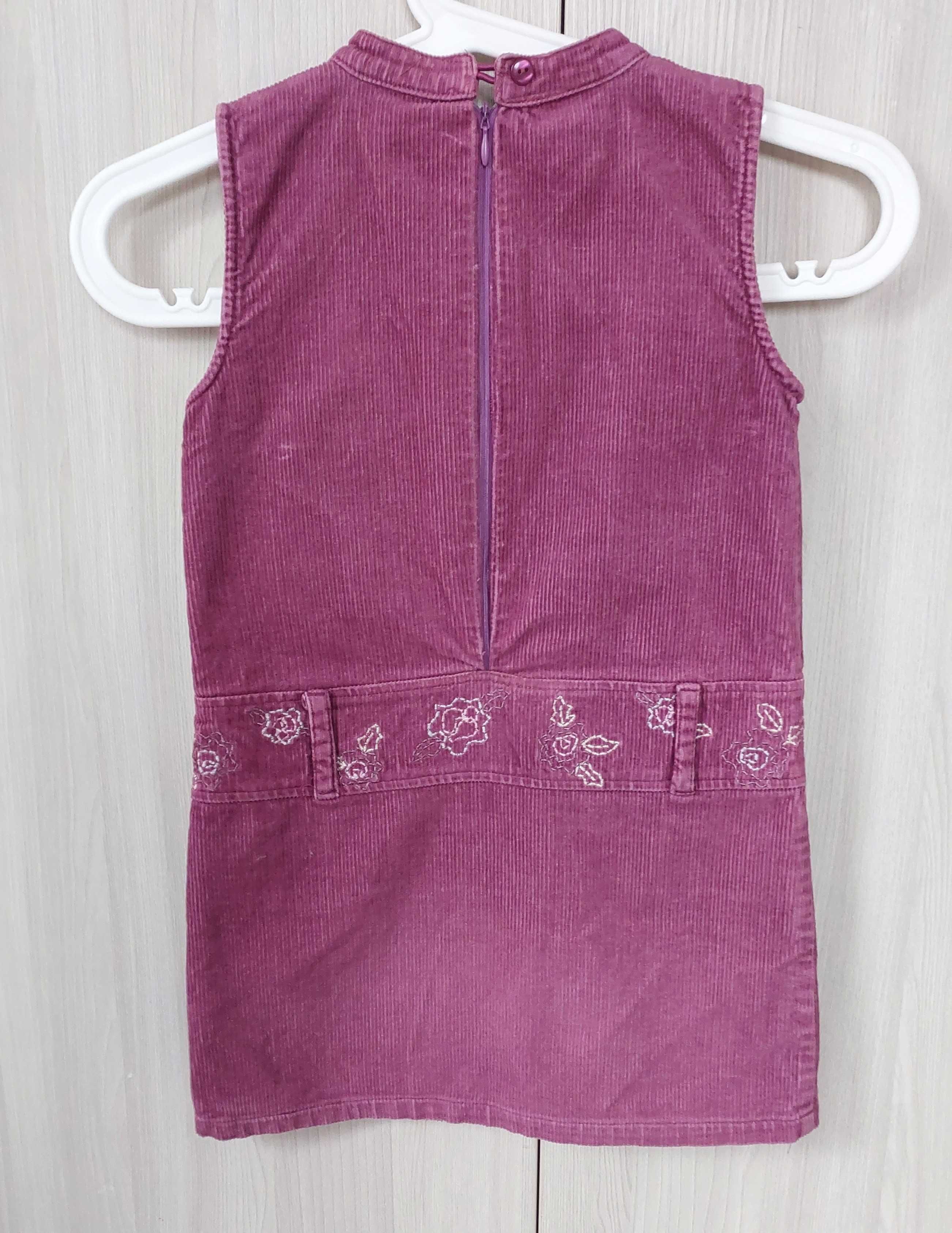 sukienka sztruksowa fioletowa śliwkowa GIGGY 122