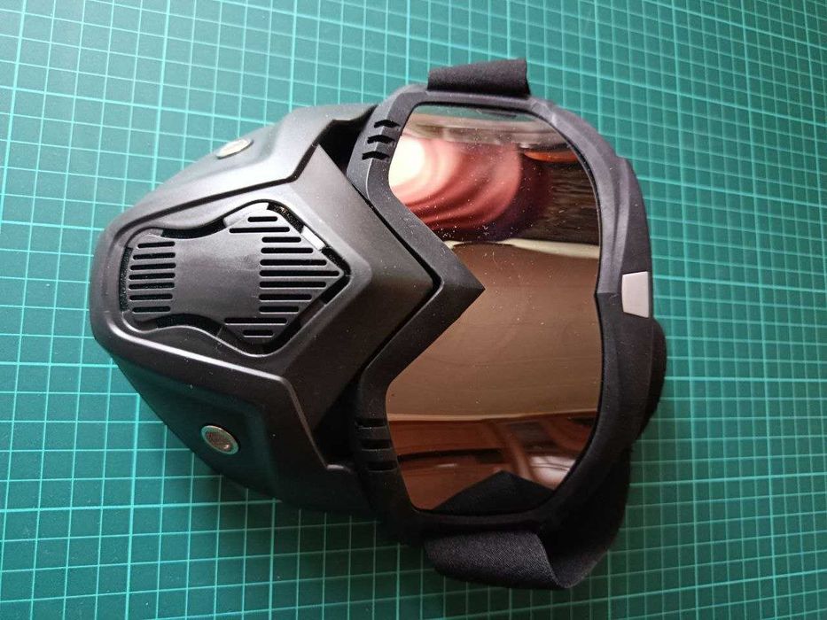 Ветрозащитная мотомаска маска-очки 2в1, для мотоциклистов, мотокросса.