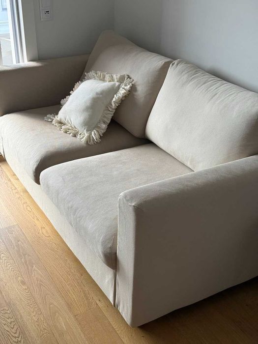 Sofá-cama 2 ligares bege em ótimo estado VIMLE Ikea