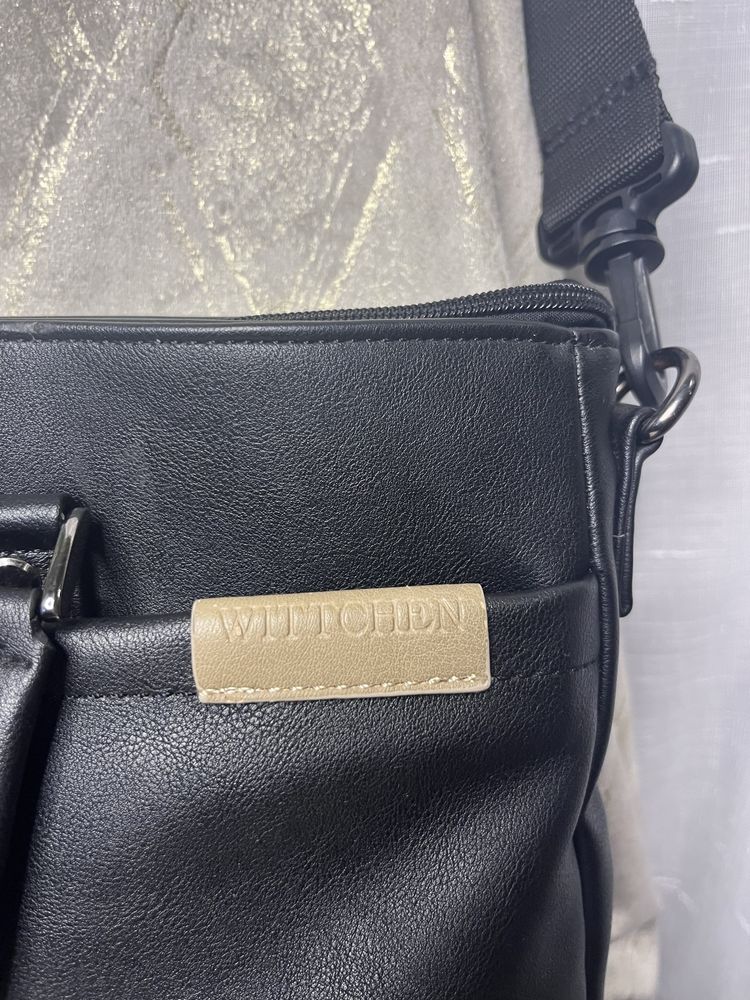 Aktówka torba na laptopa Witchen skórkowa czarna pojemna