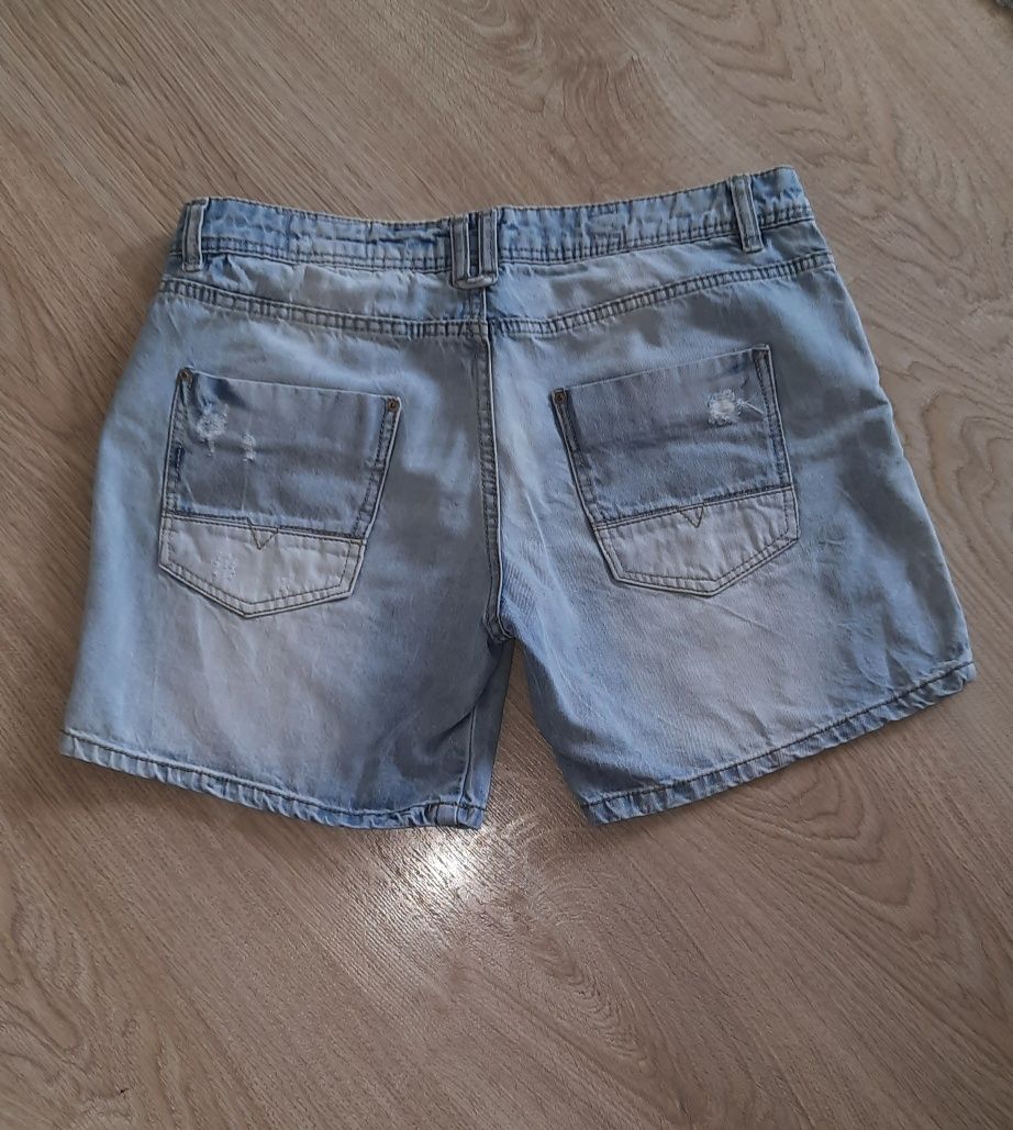 Krótkie spodenki 28 jeansowe pull&bear cienkie shorty jasne