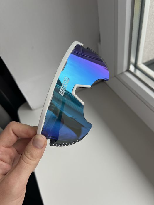 Okulary kolarskie rowerowe Scicon Aerowing lustrzane szkla niebieskie