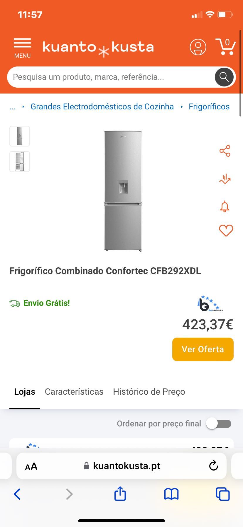 Frigorifico Comfortec como novo