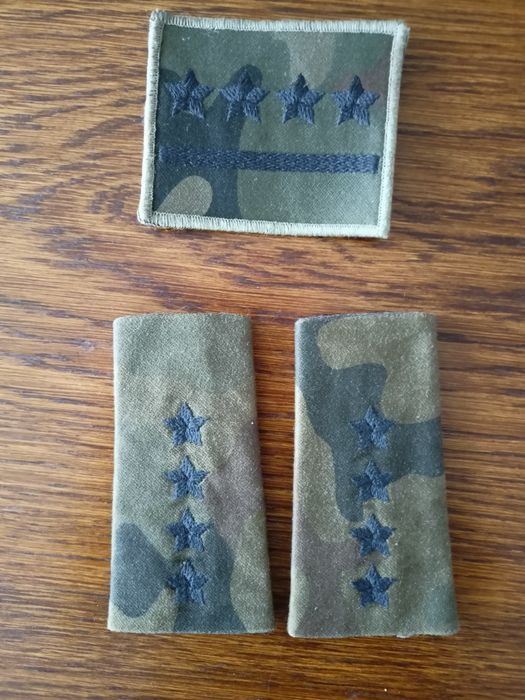 Elementy do umundurowania polowego khaki.Pochewki i dystynkcja kapitan