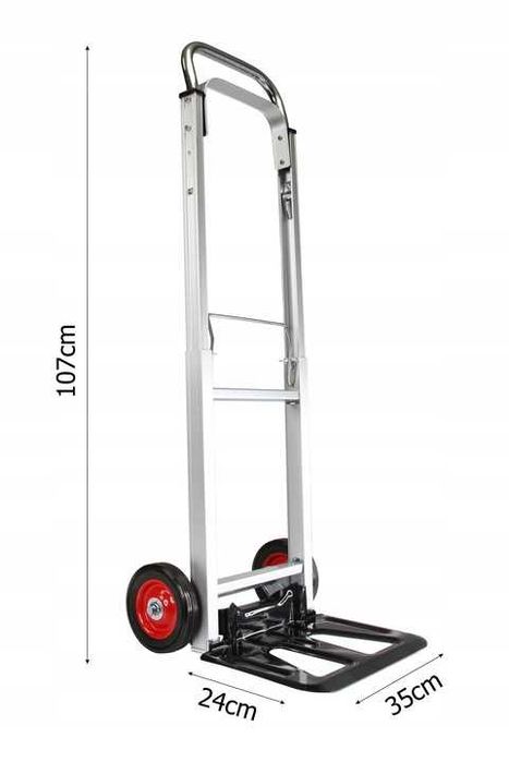 WÓZEK TRANSPORTOWY MŁYNARKA Składany Alu 90kg metalowe koła łozyskiem